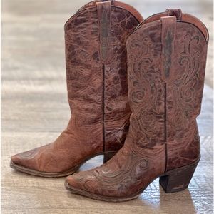 Dan Post Leather Cowboy Boots